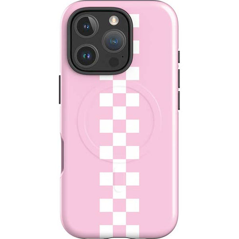 Pink Checkerboard iPhone 16 Pro Magsafe Impact Case